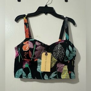 Pink and Orange Bustier Crop Top